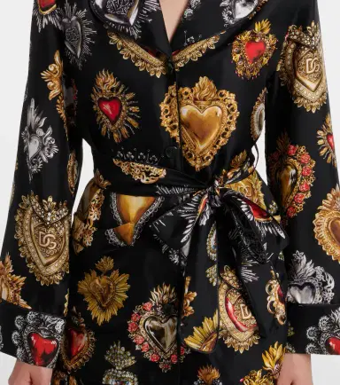 Dolce & Gabbana Devotion belted silk twill blouse | Thumbnail 3