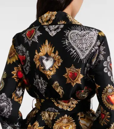 Dolce & Gabbana Devotion belted silk twill blouse | Thumbnail 4