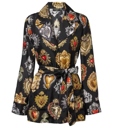 Dolce & Gabbana Devotion belted silk twill blouse | Thumbnail 1