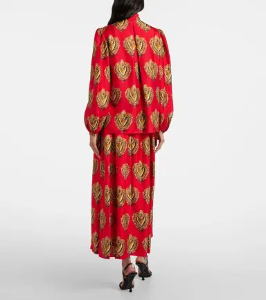 Dolce & Gabbana Printed tie-neck silk blouse | Thumbnail 2 Dolce & Gabbana Printed tie-neck silk blouse | Thumbnail 2