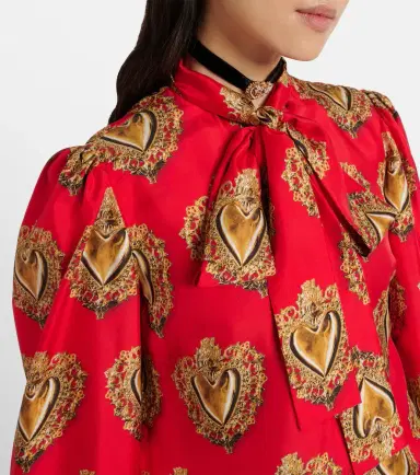 Dolce & Gabbana Printed tie-neck silk blouse | Thumbnail 3 Dolce & Gabbana Printed tie-neck silk blouse | Thumbnail 3