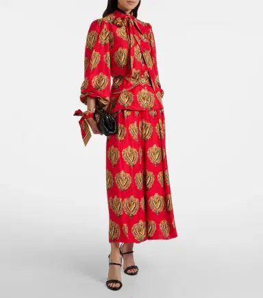 Dolce & Gabbana Printed tie-neck silk blouse | Thumbnail 5 Dolce & Gabbana Printed tie-neck silk blouse | Thumbnail 5