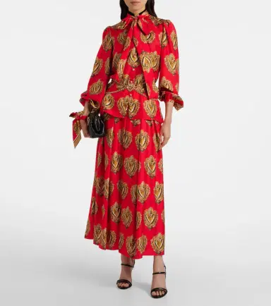 Dolce & Gabbana Printed silk satin maxi skirt | Thumbnail 3