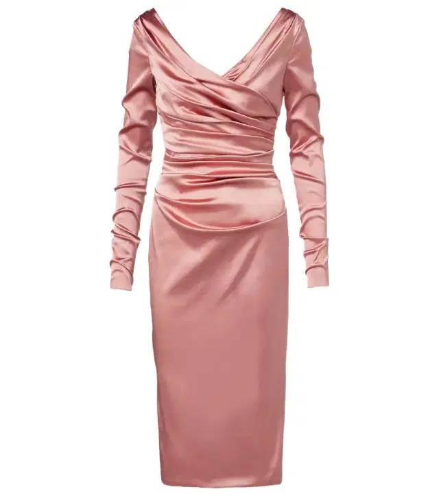 Draped satin midi dress
