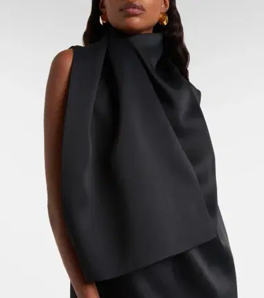 Khaite Loe scarf-detail crêpe satin top | Thumbnail 2