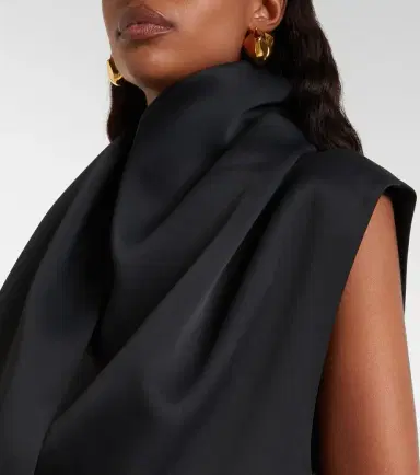 Khaite Loe scarf-detail crêpe satin top | Thumbnail 3