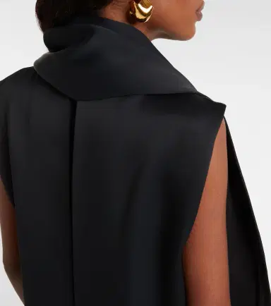 Khaite Loe scarf-detail crêpe satin top | Thumbnail 4