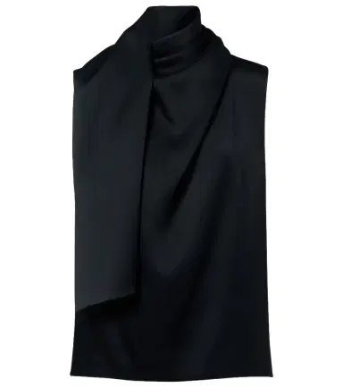 Khaite Loe scarf-detail crêpe satin top | Thumbnail 1