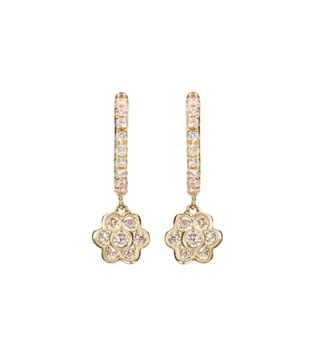 Anita Ko 18kt gold hoop earrings with diamonds