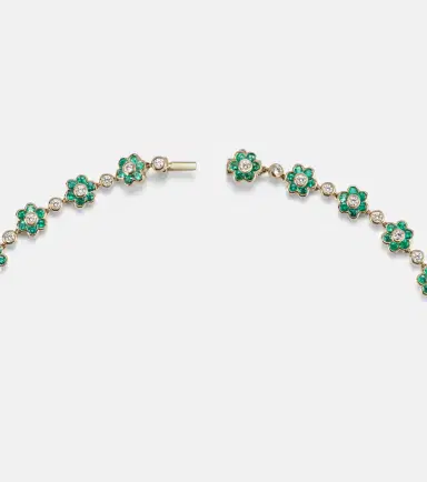 Anita Ko Flora Small 18kt gold choker with emeralds and diamonds | Thumbnail 2