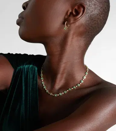 Anita Ko Flora Small 18kt gold choker with emeralds and diamonds | Thumbnail 3