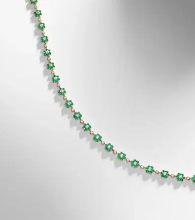 Anita Ko Flora Small 18kt gold choker with emeralds and diamonds | Thumbnail 5