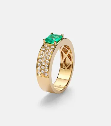 Anita Ko 18kt gold ring with emerald and diamonds | Thumbnail 2