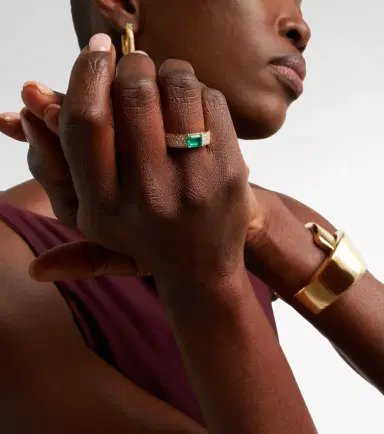 Anita Ko 18kt gold ring with emerald and diamonds | Thumbnail 4
