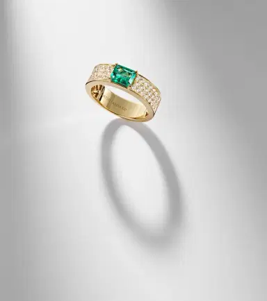 Anita Ko 18kt gold ring with emerald and diamonds | Thumbnail 5