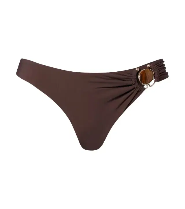 Embellished ring-detail bikini bottoms