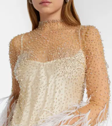 Clio Peppiatt Mia embellished feather-trimmed tulle gown | Thumbnail 2 Clio Peppiatt Mia embellished feather-trimmed tulle gown | Thumbnail 2