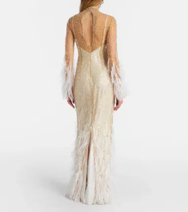 Clio Peppiatt Mia embellished feather-trimmed tulle gown | Thumbnail 4 Clio Peppiatt Mia embellished feather-trimmed tulle gown | Thumbnail 4