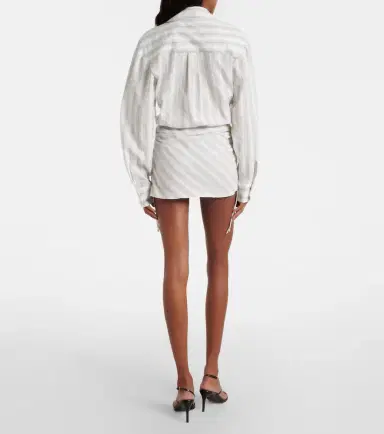 Christopher Esber Ruched striped cotton minidress | Thumbnail 3 Christopher Esber Ruched striped cotton minidress | Thumbnail 3