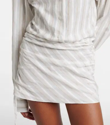 Christopher Esber Ruched striped cotton minidress | Thumbnail 4 Christopher Esber Ruched striped cotton minidress | Thumbnail 4