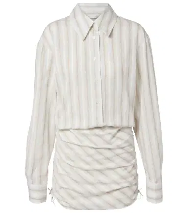 Christopher Esber Ruched striped cotton minidress | Thumbnail 1 Christopher Esber Ruched striped cotton minidress | Thumbnail 1