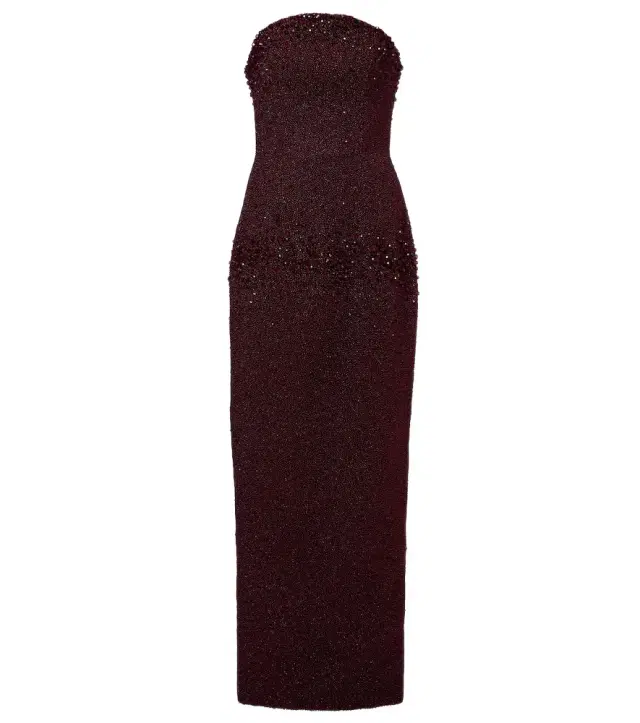 Clio Peppiatt Tina embellished strapless gown
