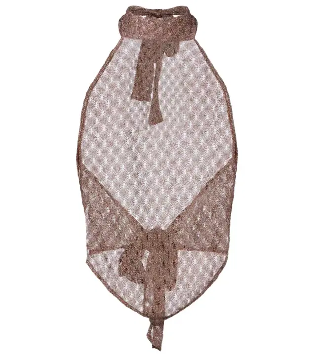 Missoni Open-knit lamé halterneck top