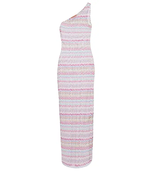Missoni Zigzag one-shoulder maxi dress