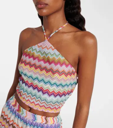 Missoni Zigzag halterneck lamé crop top | Thumbnail 4 Missoni Zigzag halterneck lamé crop top | Thumbnail 4