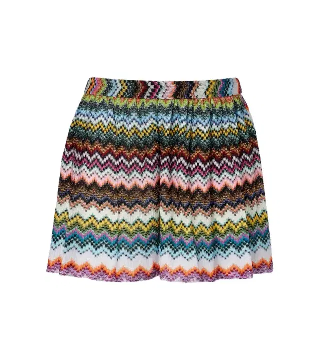 Zigzag lamé Bermuda shorts