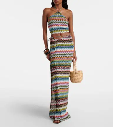 Missoni Zigzag halterneck lamé crop top | Thumbnail 3