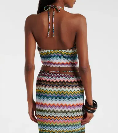 Missoni Zigzag halterneck lamé crop top | Thumbnail 5