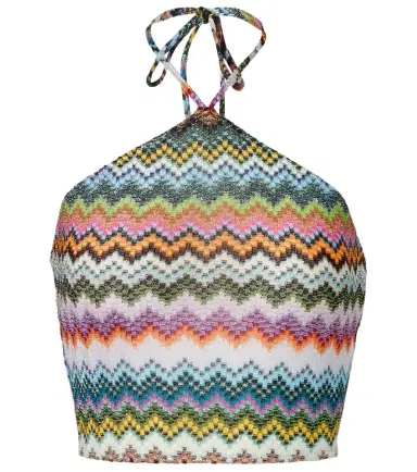 Missoni Zigzag halterneck lamé crop top | Thumbnail 1