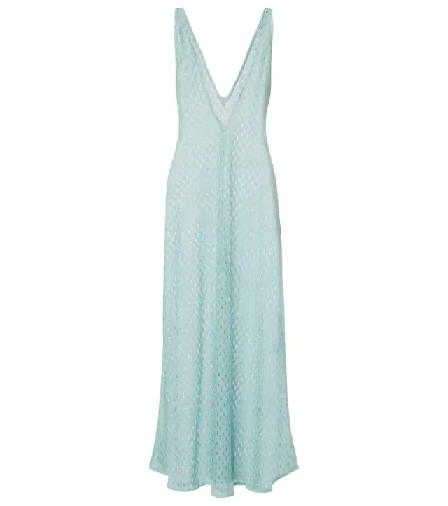 Missoni Open-knit lamé maxi dress
