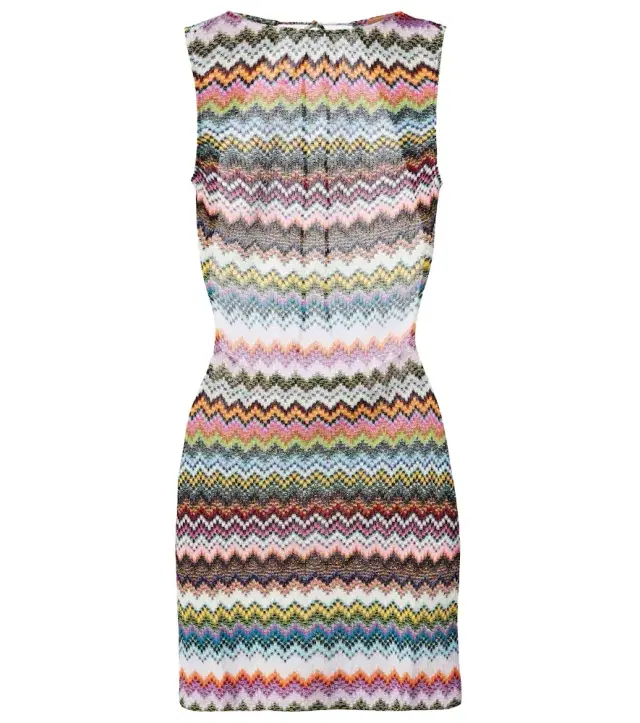 Missoni Zigzag open-back lamé minidress