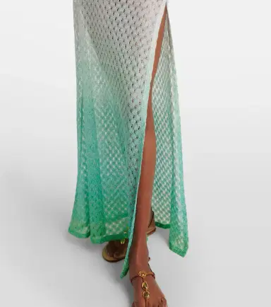 Missoni Open-knit one-shoulder lamé beach cover-up | Thumbnail 2