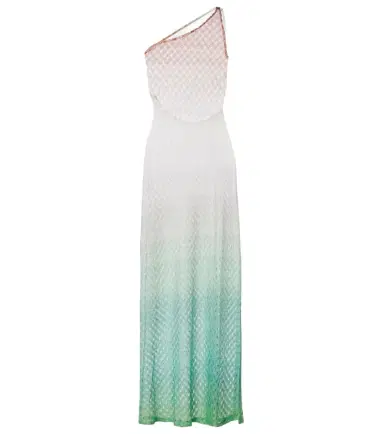 Missoni Open-knit one-shoulder lamé beach cover-up | Thumbnail 1