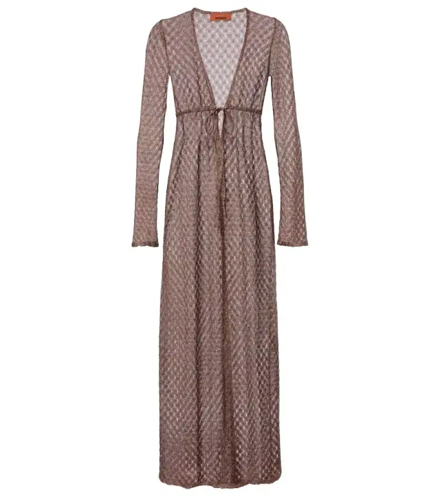 Missoni Open-knit lamé beach cover-up