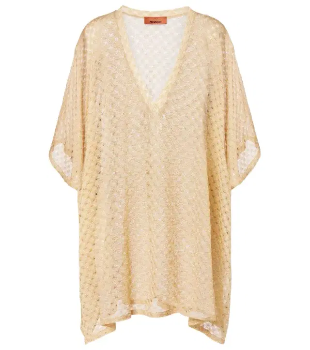 Missoni Open-knit lamé kaftan