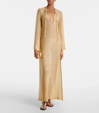 Missoni Open-knit tie-neck lamé kaftan | Thumbnail 4 Missoni Open-knit tie-neck lamé kaftan | Thumbnail 4