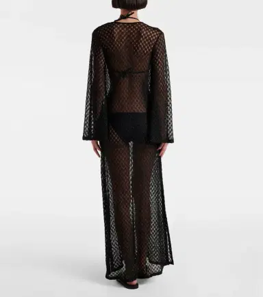 Missoni Open-knit tie-neck lamé kaftan | Thumbnail 3 Missoni Open-knit tie-neck lamé kaftan | Thumbnail 3