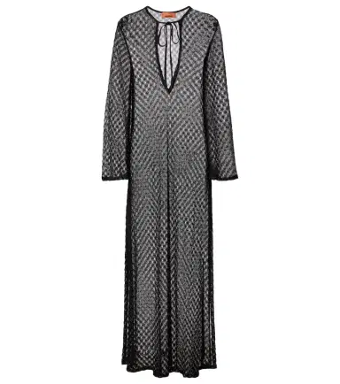 Missoni Open-knit tie-neck lamé kaftan | Thumbnail 1 Missoni Open-knit tie-neck lamé kaftan | Thumbnail 1