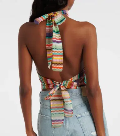 Missoni Striped halterneck cotton and silk top | Thumbnail 4
