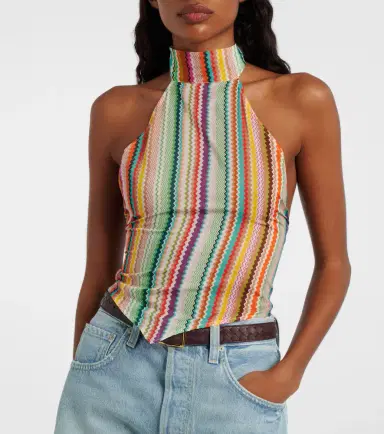 Missoni Striped halterneck cotton and silk top | Thumbnail 5
