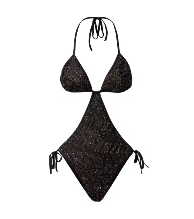 Missoni Wave halterneck lamé swimsuit