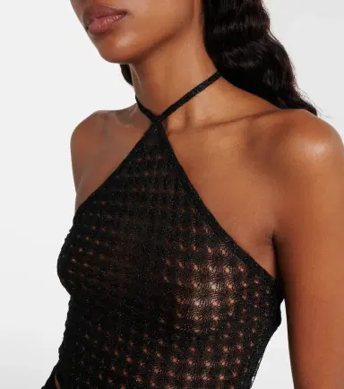 Missoni Open-knit halterneck lamé crop top | Thumbnail 2 Missoni Open-knit halterneck lamé crop top | Thumbnail 2