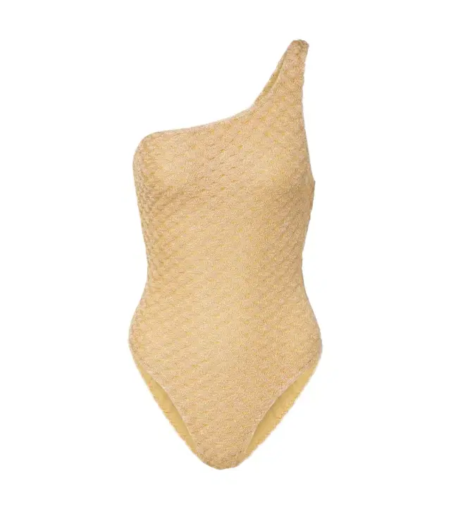 Missoni One-shoulder lamé swimsuit