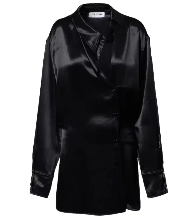 Satin shirt dress