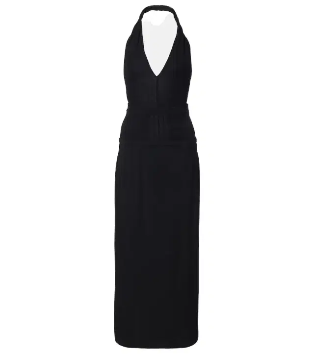 Crêpe and tulle midi dress