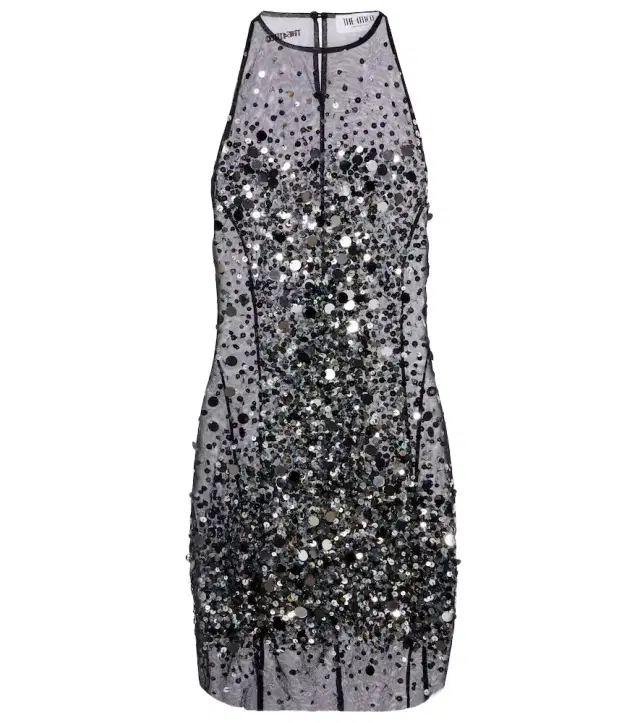Sequined sheer minidress